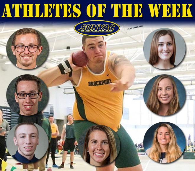 SUNYAC announces Athletes of the Week for Indoor Track & Field and Swimming & Diving