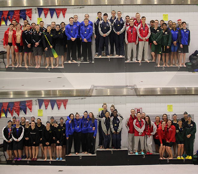Records broken in two  events in day three of SUNYAC swimming and diving championships