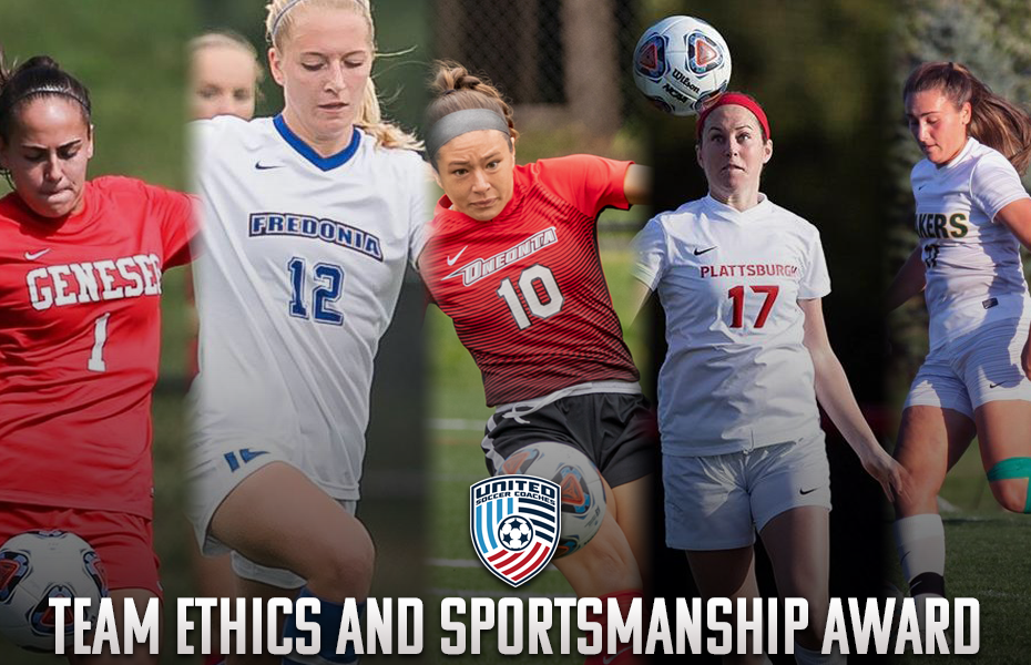 Five SUNYAC women's soccer teams earn United Soccer Coaches Team Ethics and Sportsmanship Award