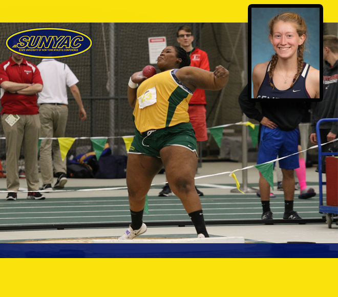 Geneseo and Brockport selected for this week's Indoor Track and Field Athlete of the Week honors