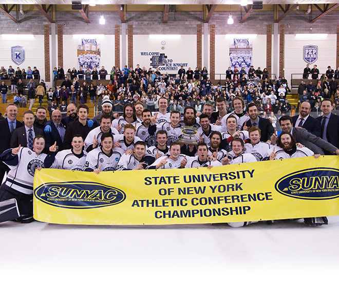 Geneseo wins 2018 SUNYAC men's ice hockey title