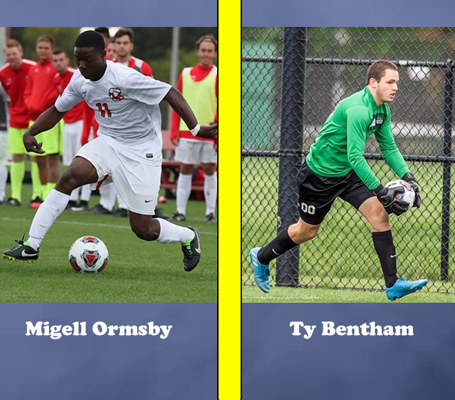 Ormsby, Bentham named SUNYAC Men's Soccer Athletes of the Week