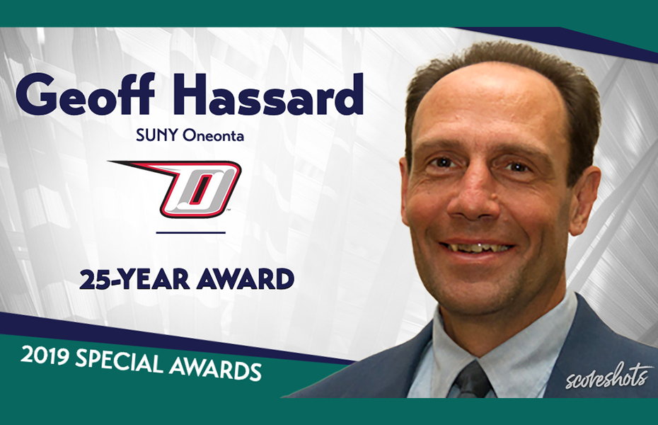Oneonta's Geoff Hassard to be honored by CoSIDA with 25-Year Award