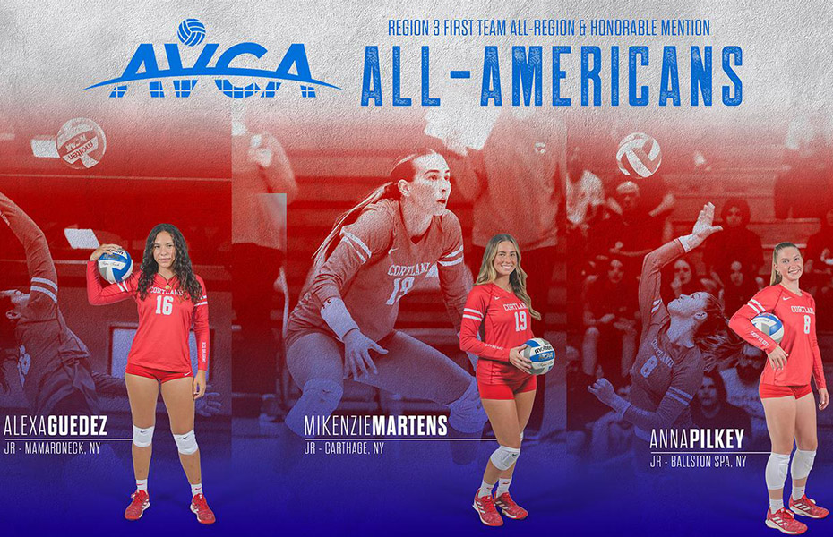 Cortland's Pilkey, Guedez and Martens Named Volleyball Honorable Mention All-Americans
